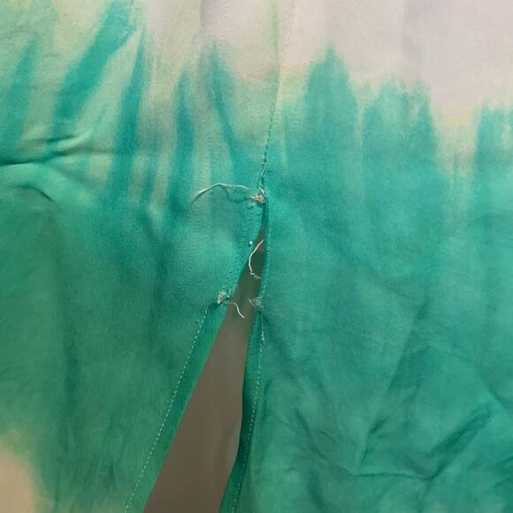 A.L.C. Tallulah white green & navy tie-dye sleeveless silk midi dress size 6 - Picture 15 of 15